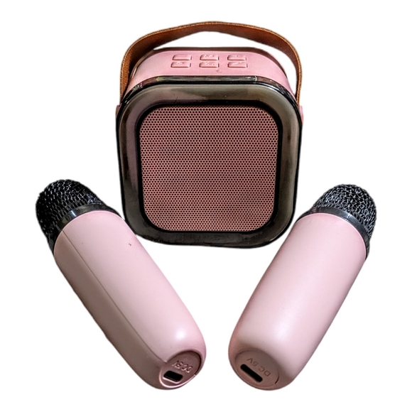 Other - Mini Pink Karaoke Machine Set with 2 Wireless Microphones – Portable Speaker